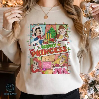 Disney Princess Christmas Png, Disneyland Princess Png, Disneyland Christmas Shirt, Walt Disneyworld, Merry Christmas 2023, Sublimation Designs