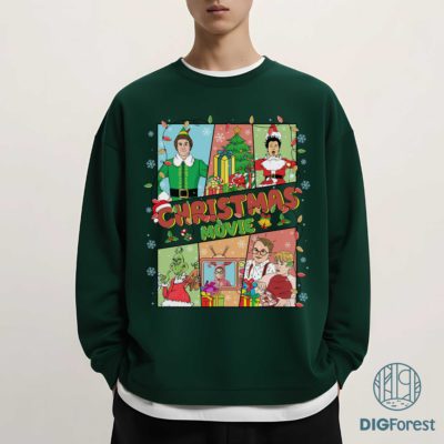 Christmas Movie Friends PNG – Retro Christmas PNG, Holiday Movie Design, Xmas Gift