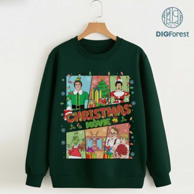 Christmas Movie Friends PNG – Retro Christmas PNG, Holiday Movie Design, Xmas Gift