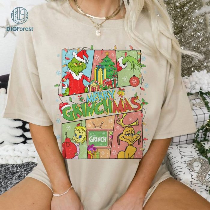 Vintage Grinch Christmas Png, The Grinch Christmas T-Shirt, Family Christmas Sweater, Merry Grinchmas Png, Grinchmas Shirt, Digital Download