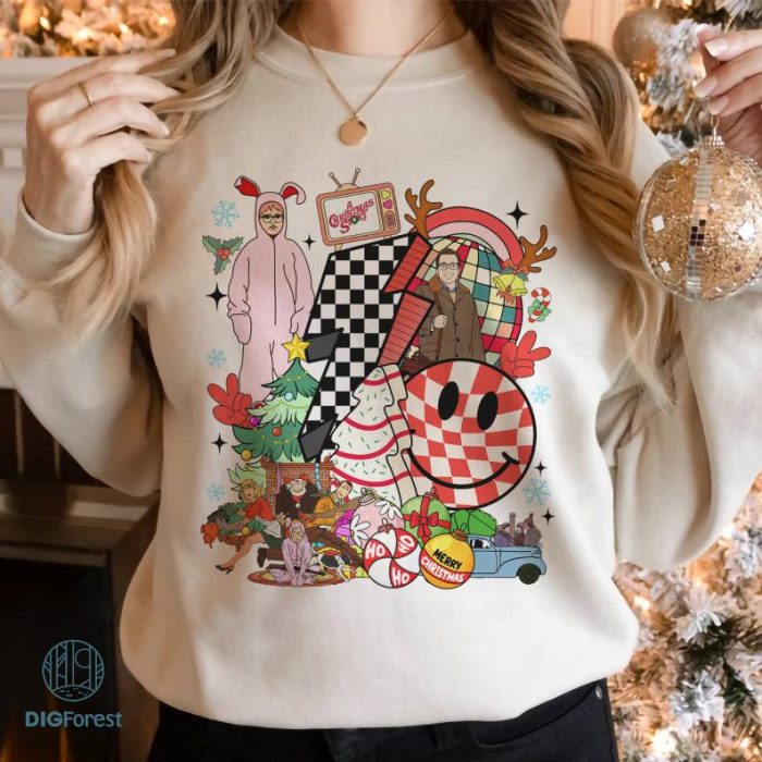 A Christmas Story Checkered Png, A Christmas Story Christmas Sweatshirt, Christmas Movie, Xmas 2023, Christmas Gifts , Sublimation Designs