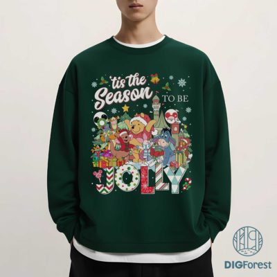 Disney Pooh Tis the Season PNG – Pooh & Friends Christmas Shirt, Disneyland Very Merry Party Design