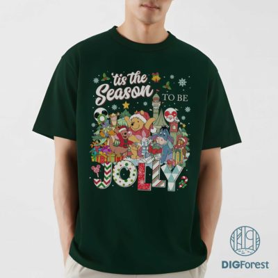 Disney Pooh Tis the Season PNG – Pooh & Friends Christmas Shirt, Disneyland Very Merry Party Design