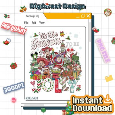 Disney Toy Story Tis the Season PNG – Toy Story Friends Christmas Shirt, Disneyland Very Merry Party Design