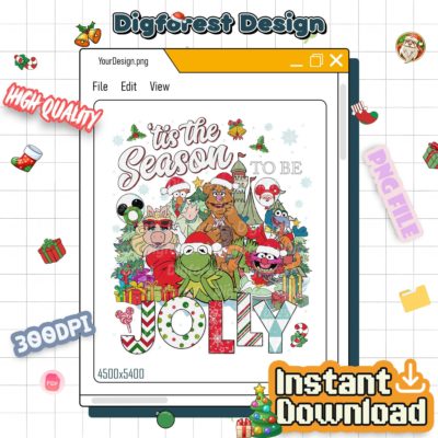 Muppet Show Tis the Season PNG – Muppet Christmas Carol Kermit & Gonzo PNG, Very Merry Xmas Design