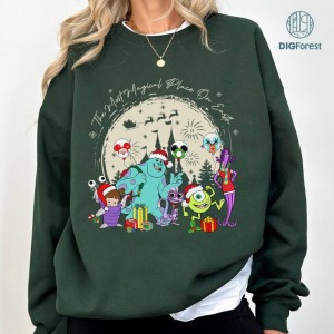 Disney Monster Inc Christmas Png, The Most Magical Place On Earth Shirt, Monsters University, Disneyland Merry Christmas 2023, Sublimation Designs