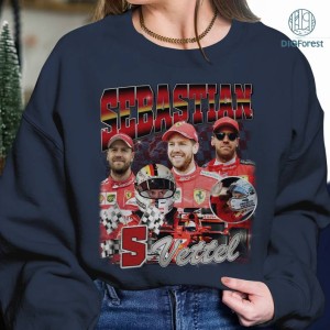 Sebastian Vettel Vintage T Shirt, Sebastian Vettel Racing PNG, Sebastian Vettel Formula One Shirt, Graphic Tees For Men Trendy