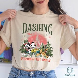 Disney Vintage Mickey Minnie Dashing Through The Snow Christmas Png | Mickey's Very Merry Christmas Party Shirt | Xmas Gifts | Digital Download