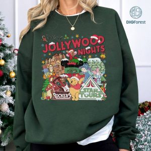 Disney Winnie Christmas Studios Jollywood Nights Png, Cute Christmas Shirt PNG, Instant Download, Digital Files