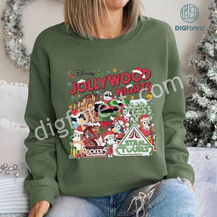 Bluey Christmas Studios Jollywood Nights Shirt | Bluey and Friends PNG | Instant Download | Digital Christmas File