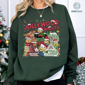 Yellow Monster Christmas Studios Jollywood Nights, Cute Christmas Shirt PNG, Instant Download, Digital Files