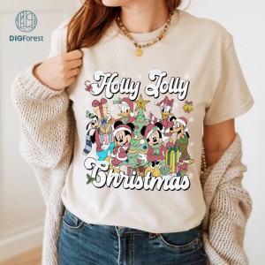 Disney Mickey And Friends Christmas Png | Mickey Minnie Holly Jolly Christmas Png | Mickey Very Merry Christmas Shirt | Family Christmas Party | Digital Download