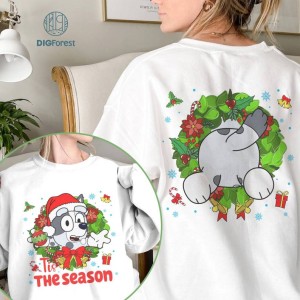 Muffin Cupcake Heeler Tis The Season Christmas Png | Bluey Family Merry Christmas Png | Bluey Christmas Sweatshirt | Bluey Family Xmas Tee