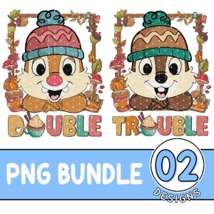 Disneyland Thanksgiving Png, Disney Chip N Dale Double Trouble T-Shirt, Chip N Dale Christmas Png, Chip & Dale Fall Season Png, Digital Download