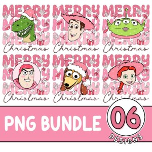 Disney Family Pink Christmas Bundle, Christmas Toy Story Png, Family Holiday Trip, Disneyland Xmas, Buzz and Woody Png