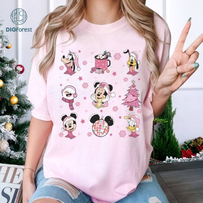 Disney Pink Mickey and Friends Christmas Png | Mickey Pink Christmas Shirt | Mickey's very merry Christmas Party Png | Xmas WDW Disneyland | Digital Download