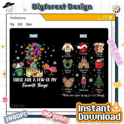 Disney Christmas Snack PNG – Favorite Things Christmas PNG, Disney Balloon PNG, Disneyland Castle Xmas PNG