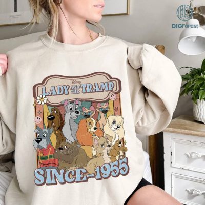 Vintage Lady And The Tramp PNG File | Lady And The Tramp | Dog Lover | Magic Kingdom | Y2K Shirt | Lady And The Tramp Instant Download