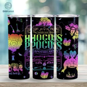 Halloween Witch 20oz Skinny Tumbler Wrap Png, Spooky Season 20oz Tumbler, Witches Sisters, Halloween Sisters 20oz Skinny Tumbler, Witch Squad