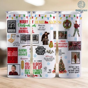 20oz Home Alone Christmas Tumbler Wrap, Home Alone Christmas Png, Kevin Mccallister Holiday Gift, Funny Christmas Movie Quotes