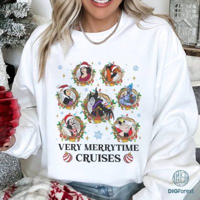 Disneyland Cruise Family Christmas Png, Cruise Line Christmas Shirt, Disneyland Villains Png, Family Xmas Shirt, Family Holiday Trip, Digital Download
