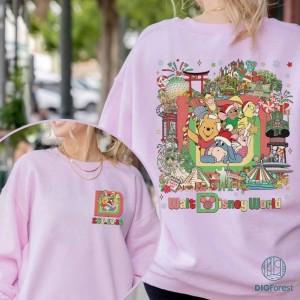 Disney Christmas Pooh and Friends Png, Personalized Shirt, Disneyland Family Christmas Png, Family Holiday Trip, Pooh Bear Png, Digital Download
