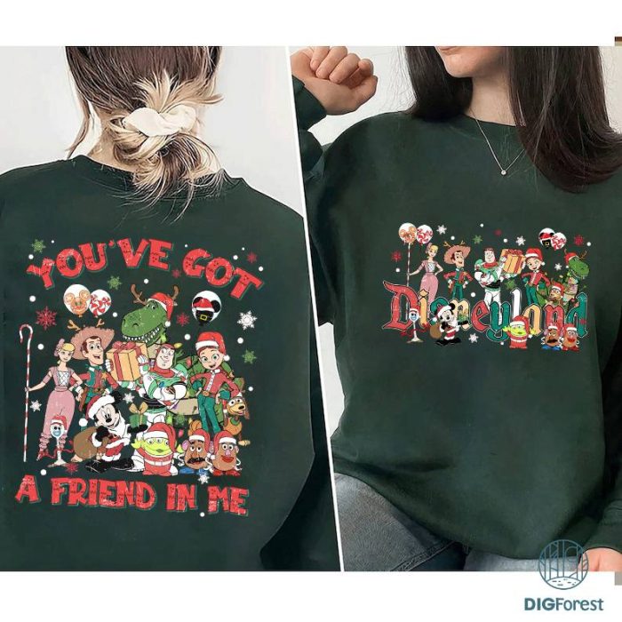 Disney Toy Story Christmas Png, You've Got A Friends In Me Design, Disneyland Christmas Shirt, T-Rex Woody Buzz, Mickey's Very Merry Christmas Party, Digital Download