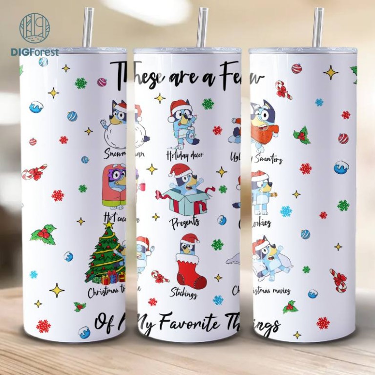 Bluey Christmas Tumbler Wrap, Bluey Family Merry Christmas Tumbler Wrap ...