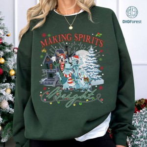 Disney Christmas Haunted Mansion Png, Hitchhiking Ghosts Making Spirit Bright Png, Disneyland Trip Shirt, Family Holiday Trip Shirt, Digital Download