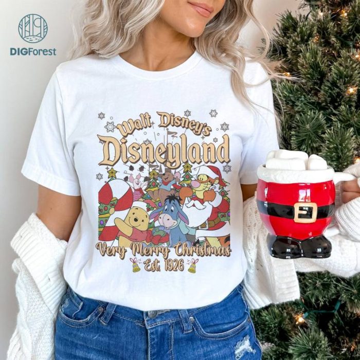 Disney Christmas Pooh and Friends Png, Disneyland Family Christmas Png, Family Holiday Trip, Pooh Bear Christmas Shirt, Xmas Gifts, Digital Download