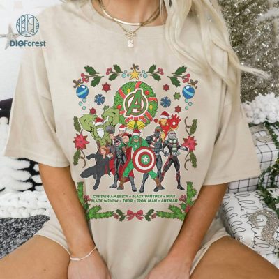 Christmas Avengers Superhero Png, Disneyland Christmas Shirt, Disneyworld Christmas, Christmas Gift, Team Avengers Christmas Shirt, Digital Download
