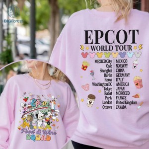 Disney Mickey and Friends Epcot Food And Wine 2023 Png, Two-sided Mickey Epcot World Tour Shirt, Walt Disneyworld, Epcot Vacation, Sublimation Designs