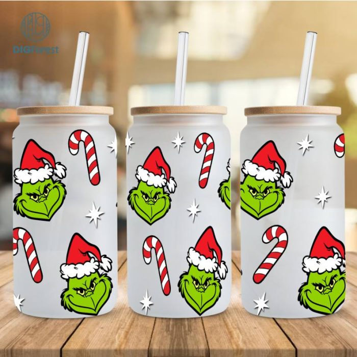 Christmas 16oz Glass Can Wrap Png, Christmas Movies Png, Christmas 16oz Png, Christmas 16oz Tumbler Wrap Png,Santa Claus, Digital Download