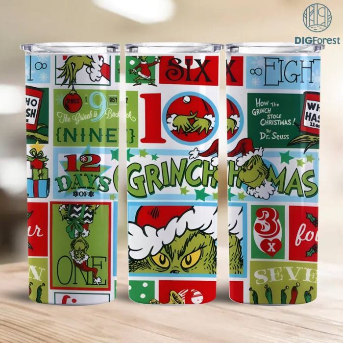 Christmas Tumbler, Retro Merry Christmas, 3D Inflated Tumbler, Funny Christmas, 3D Tumbler Wrap, 20oz Skinny Tumbler, Christmas Png