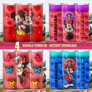 3D Inflated Disney Cartoon Tumbler Design Png 3D Tumbler Wraps 20oz Skinny Sublimation Digital Downloads 3D Puffy Mouse Design Sublimation Png