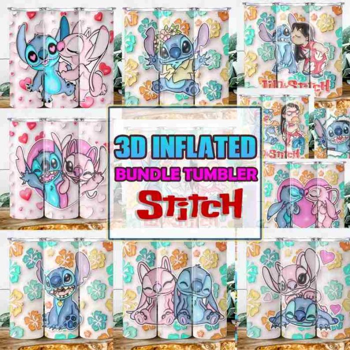 10+ Inflated 3D Disney Cartoon Tumbler PNG, 3D Tumbler Wraps 20oz bundle Tumbler, 3D Puffy Sublimation Tumbler, Inflated Tumbler PNG