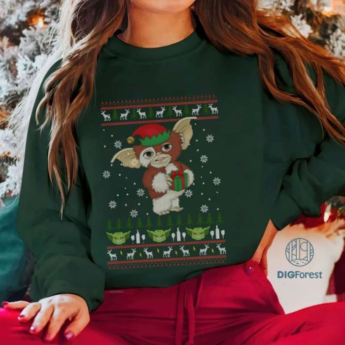 Gremlins Christmas Png, Gizmo Christmas Sweatshirt, Bright Light Ugly Christmas Sweater Shirt, Christmas Xmas Gifts