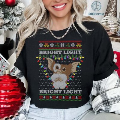 Gremlins Christmas Shirt, Gizmo Christmas Png, Bright Light Ugly Christmas Sweater Shirt, Christmas Xmas Gifts