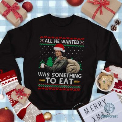 Rambo Christmas Png, Rambo Crewneck Sweatshirt, All He Wanted Was Something To Eat Ugly Sweater Shirt, Christmas Xmas Gifts