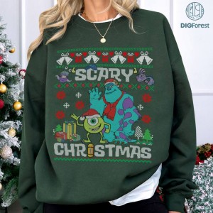 Disney Monsters Inc Ugly Christmas PNG| Monsters Inc Christmas Shirt Monsters University Shirt | Mickey Very Merry Christmas Disneyland Shirt