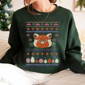 Disney Turning Red Ugly PNG, Turning Red Christmas Sweatshirt, Red Panda Ugly Christmas Sweater, Disneyland Sweatshirt, Christmas Party