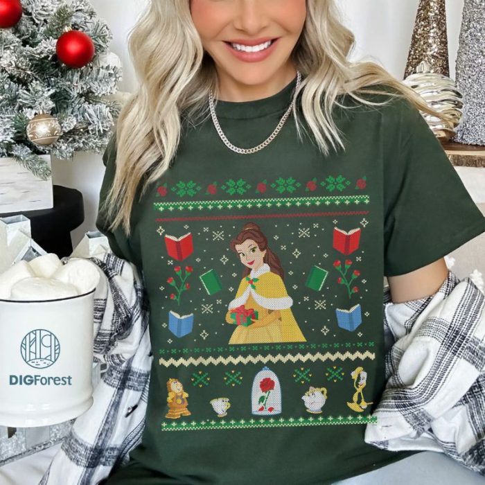 Beauty and the Beast Belle Christmas Shirt | Mickey’s Very Merry Xmas Party T-Shirt | Disneyland Family Gift