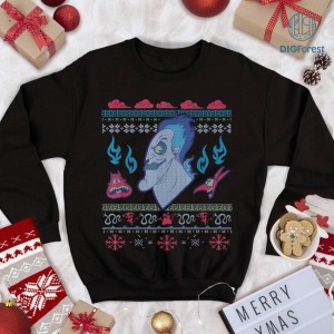 Disney Villains Christmas PNG, Hades Xmas Sweater, Hercules Hades Ugly Christmas Sweater, Disneyland Christmas Sweatshirt