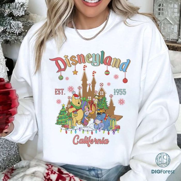 Disney Pooh and Friends Christmas Png, Disneyland Est 1955 Png, Mickey's Very Merry Christmas Party 2023 Shirt, Holiday Trip, Xmas Gifts