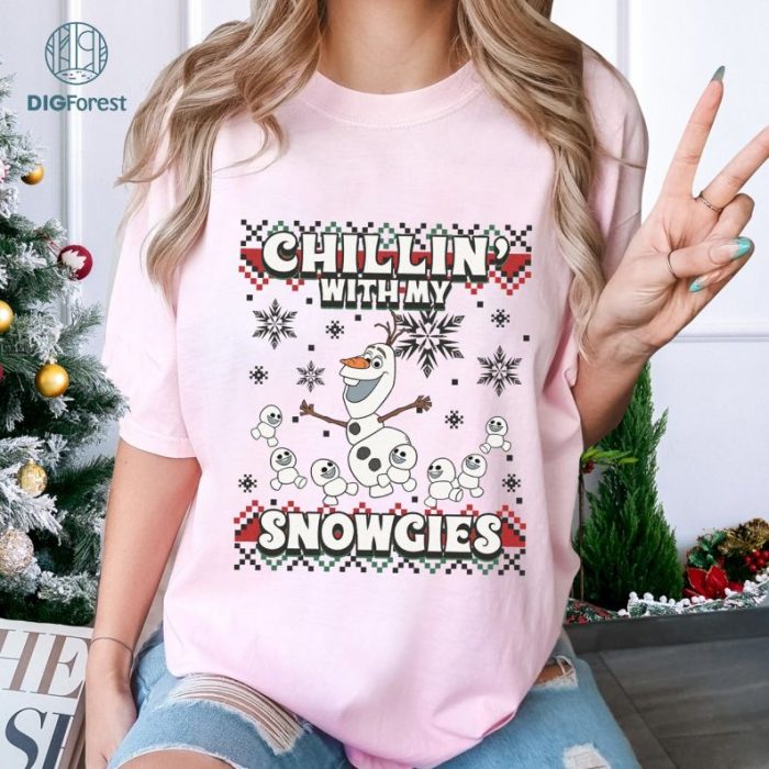 Frozen Olaf Chillin' With My Snowmies PNG | Ugly Sweater Shirt | Disneyland Christmas Family Trip Download