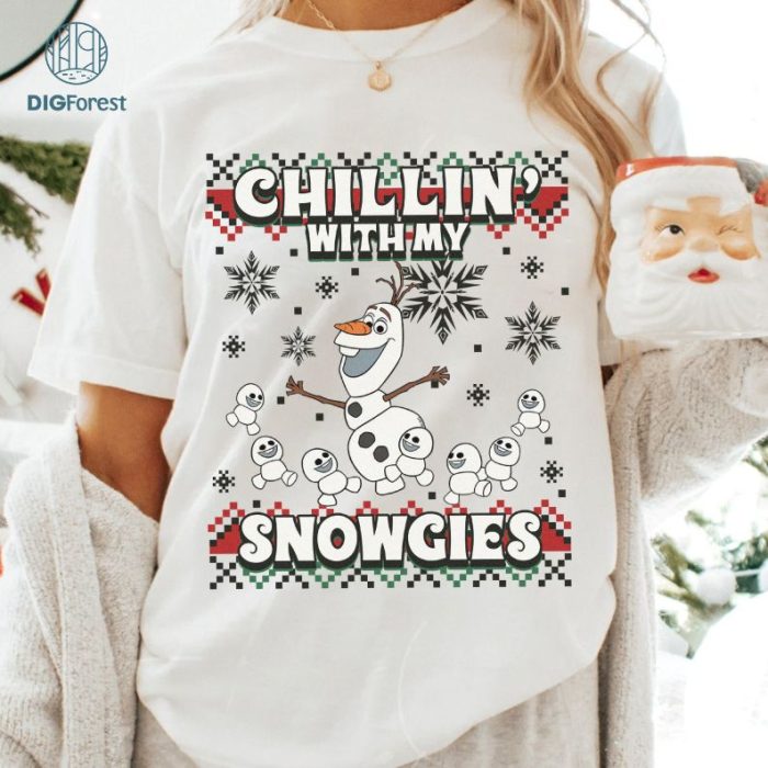 Frozen Olaf Chillin' With My Snowmies PNG | Ugly Sweater Shirt | Disneyland Christmas Family Trip Download