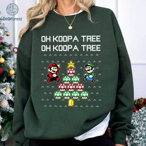 Super Mario Merry Christmas Shirt, Super Mario Ugly PNG, Super Mario Bros Christmas Sweatshirt, Mario and Luigi Shirt