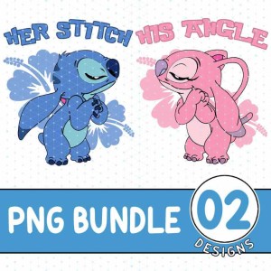 Disney Stitch Couple Png, Disneyland Stitch And Angel Tees, Stitch Couple Pngs, Gifts For Him, Valentines Day Gift, Honeymoon Trip Digital Download