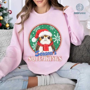 Santa Porg Seasons Squeakings Christmas Png, Starwars Porg Christmas Shirt, Galaxy's Edge Christmas Png, Xmas Gifts , Digital Download