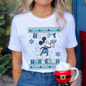 Disney Mickey Happy Hanukkah Png, Hanukkah Holiday Shirt, Family Jewish Holiday Matching Png, Hanukkah Festival Of Lights Png, Digital Download